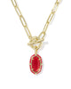 Kendra Scott Elisa Enml Lnk Chain Necklace Gold/Red Illusion