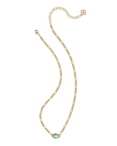 Kendra Scott Elisa Figaro Pendant Gold Necklace in Deep Aqua Illusion