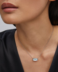 Kendra Scott Elisa Silver Necklace in Light Blue Illusion
