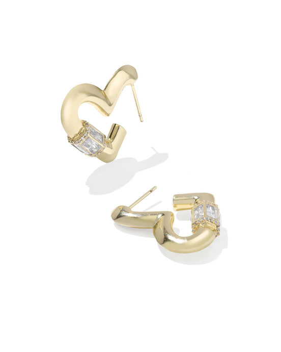 Kendra Scott Emery Heart Hoop Earrings in Gold