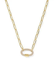 Load image into Gallery viewer, Kendra Scott Gold Emery Link Chain Necklace in White Crystal