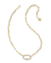 Load image into Gallery viewer, Kendra Scott Gold Emery Link Chain Necklace in White Crystal