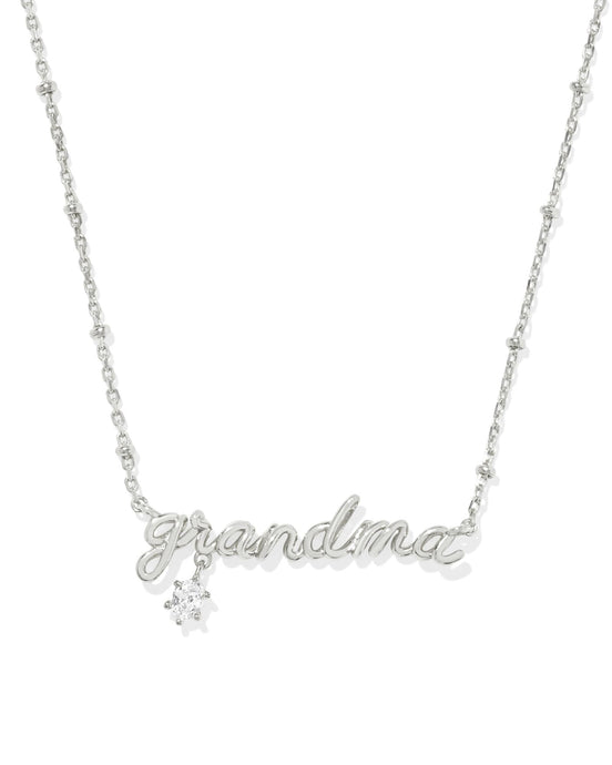 Kendra Scott Grandma Pendant Necklace Rhodium