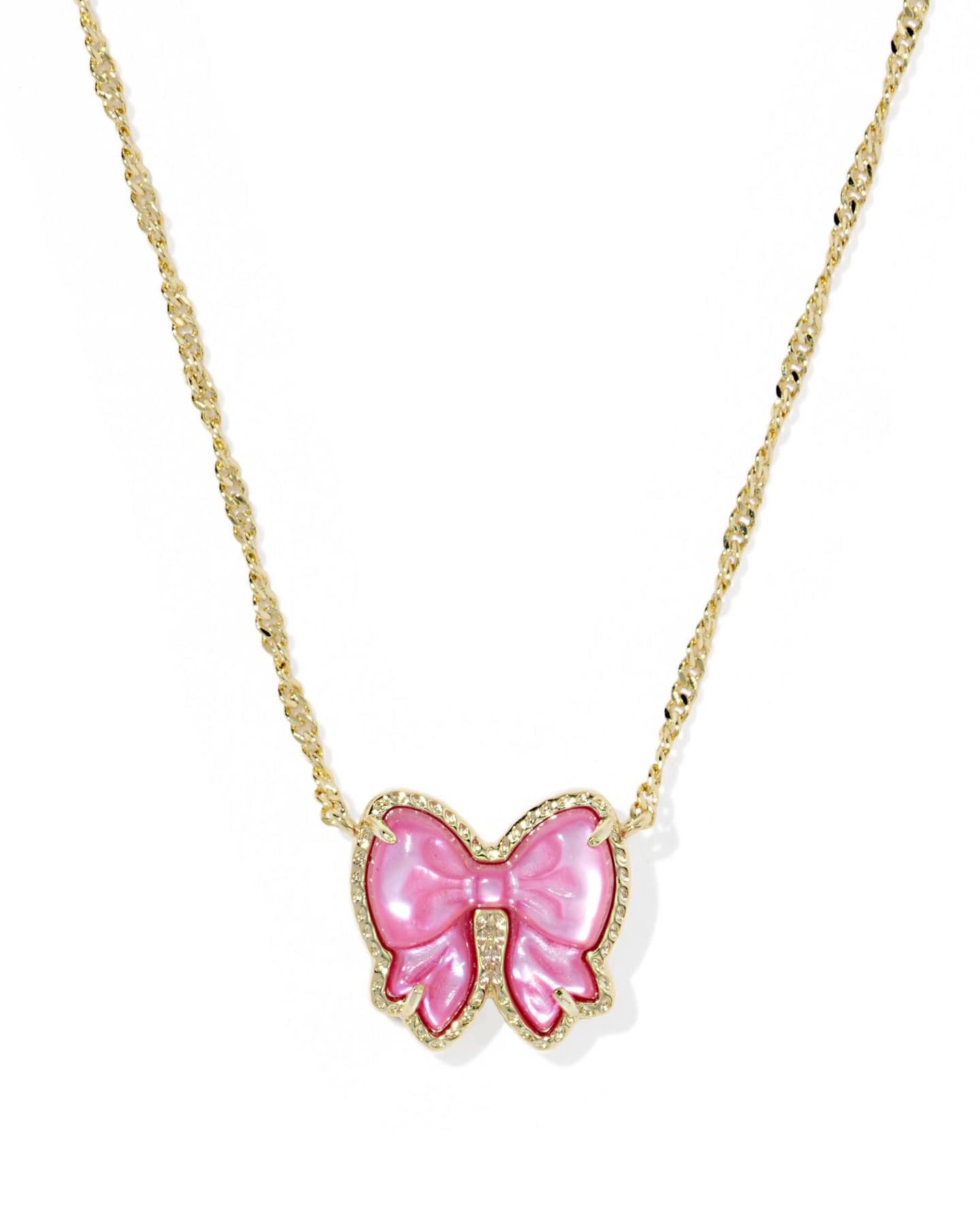 Kendra Scott Haley Bow Short Pendant Necklace in Gold/Rose Violet