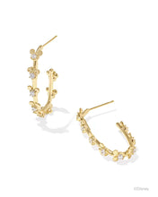 Load image into Gallery viewer, Kendra Scott Mickey Minnie Gold Hoop Earrings in White Crystal