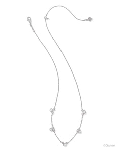 Kendra Scott Mickey Minnie Silver Strand Necklace in White Crystal
