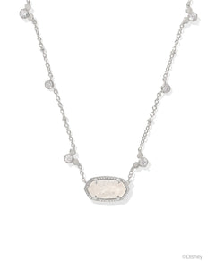 Kendra Scott Mickey Mouse Silver Elisa Necklace in Iridescent Drusy