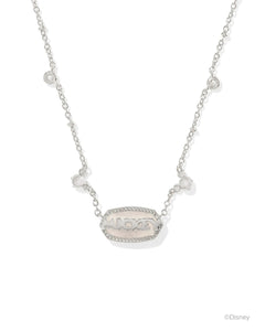 Kendra Scott Mickey Mouse Silver Elisa Necklace in Iridescent Drusy