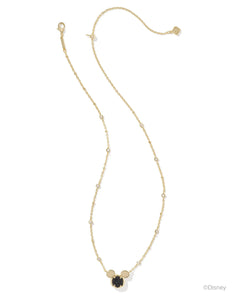 Kendra Scott Mickey Mouse Gold Pendant Necklace in Bright Red Drusy