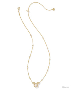Kendra Scott Mickey Mouse Gold Pendant Necklace in White Pearl