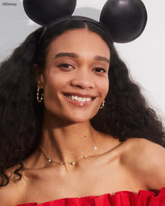 Kendra Scott Mickey Minnie Gold Hoop Earrings in White Crystal