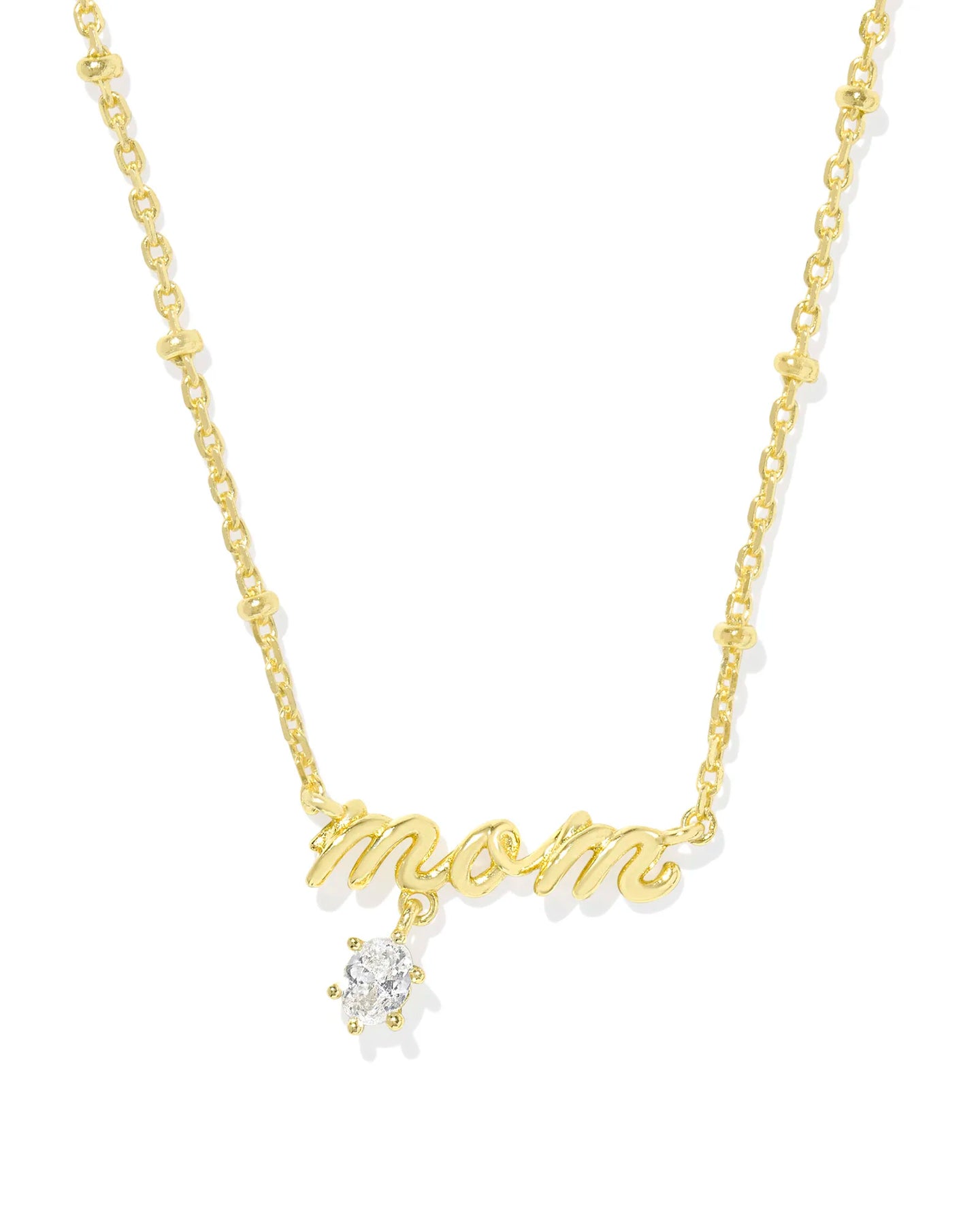 Kendra Scott Mom Crystal Pendant Necklace in Gold