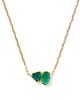 Kendra Scott Tatum Short Pendant Gold Necklace in Dark Green Mix