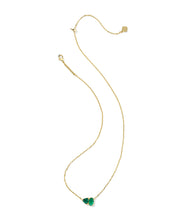 Load image into Gallery viewer, Kendra Scott Tatum Short Pendant Gold Necklace in Dark Green Mix