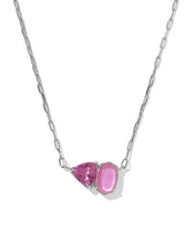 Load image into Gallery viewer, Kendra Scott Tatum Short Pendant Silver Necklace in Azalea Pink Mix