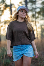 Load image into Gallery viewer, Local Girl Boxy Crop SS Tee in Espresso