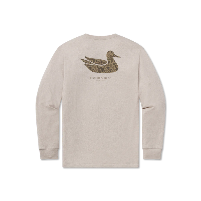 Southern Marsh Camo Duck Originals LS Tee Washed Oatmeal