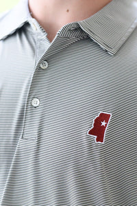 Mississippi State Outline Stripe Polo
