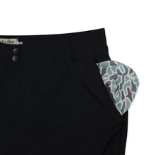 Load image into Gallery viewer, Burlebo 7" Everyday Matte Black Shorts with Retro Duck Camo Pockets