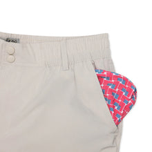 Load image into Gallery viewer, Burlebo 7&quot; Everyday Shorts in Light Khaki with American Flag Pocket