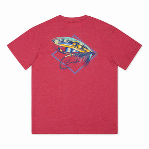 Burlebo Big Fly SS Tee in Heather Crimson