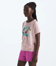 Load image into Gallery viewer, North Face Girls&#39; Graphic SS Tee Pink Moss