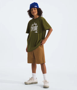 North Face Boys' Graphic SS Tee Forest Olive