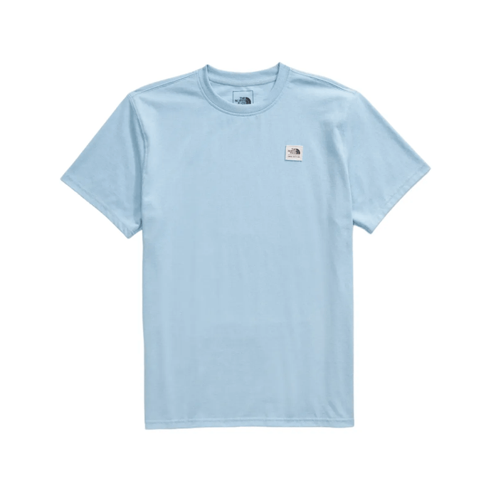 The North Face Men’s SS Heritage Patch Heathered Tee in Steel Blue Heat