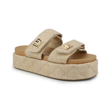 Load image into Gallery viewer, Vintage Havana Onya Quilted Wedge Sandal in Nude