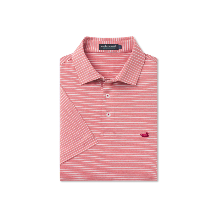 Southern Marsh Biloxi Heather Performance Polo Crimson