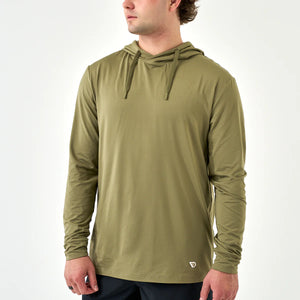 Burlebo Men's Performance Hoodie in Sea Breeze Green