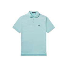 Load image into Gallery viewer, Southern Marsh Bermuda Domingo Stripe Performance Polo Antigua Blue