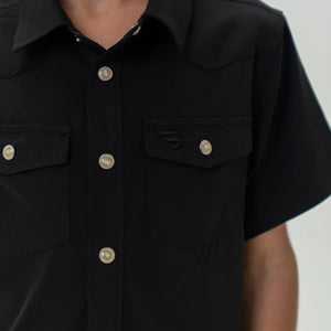 Burlebo Youth Performance Western Shirt in Black