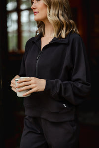 Local Girl Freelance Quarter Zip in Black