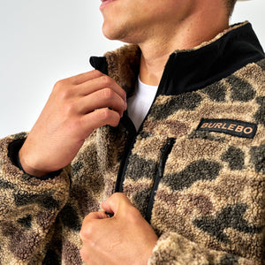 Burlebo Sherpa Quarter Zip Pullover in Rocky Mountain Camo