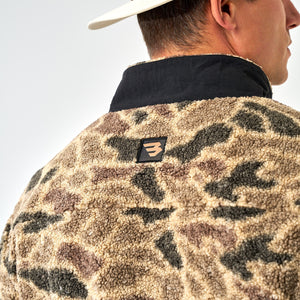Burlebo Sherpa Quarter Zip Pullover in Rocky Mountain Camo