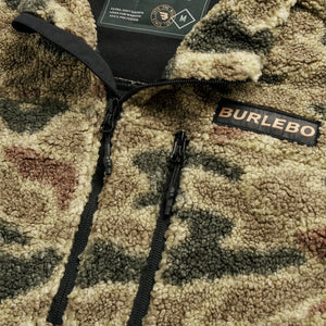 Burlebo Sherpa Quarter Zip Pullover in Rocky Mountain Camo