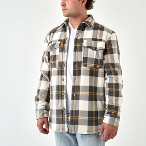 Burlebo Men's Shacket in Coyote Plaid