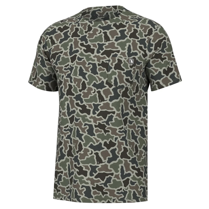 Local Boy Heather Blend SS Crew in Dog & Moon Camo