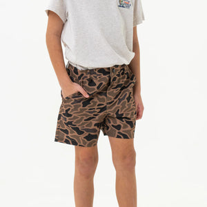 Burlebo Youth Everyday Shorts in Gauge Camo