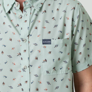 Burlebo Performance Button Up in Tying Flies