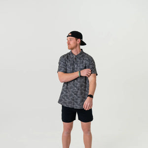Burlebo Performance Button Up in Stone Camo
