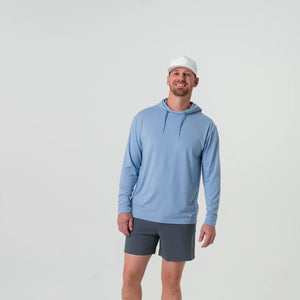 Burlebo Men's Performance Hoodie in Heather Sky Blue
