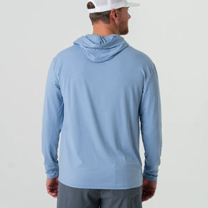 Burlebo Men's Performance Hoodie in Heather Sky Blue
