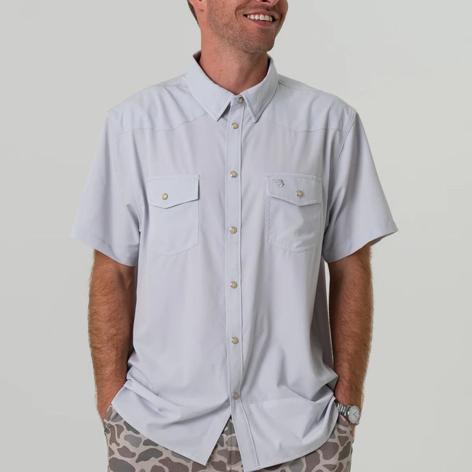 Burlebo Performance Western Shirt in Light Grey