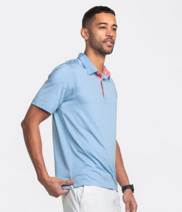 Southern Shirt Co. Men's Grayton Heather Polo Blue Dream