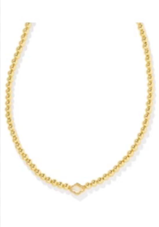 Kendra Scott Abbie Gold Beaded Necklace Natural MOP