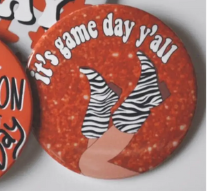 Red It's Game Day Y'all Game Day Button