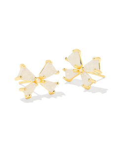 Kendra Scott Gold Blair Bow Stud Earrings in Iridescent Drusy