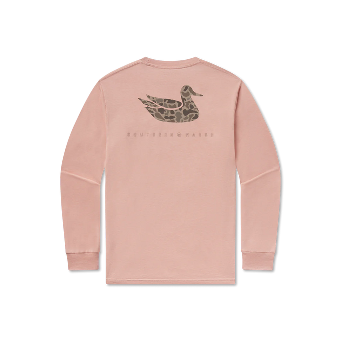 Southern Marsh Seawash Retro Duck Originals LS Tee in Salmon